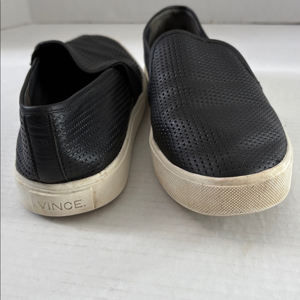 Vince Perforated Black Slip-On Loafers Size 8.5 - Picture 5 of 13